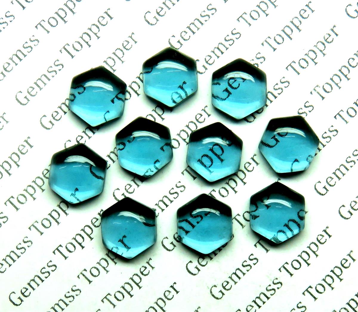 London Blue Topaz 10x10 mm Hexagone Cabochon